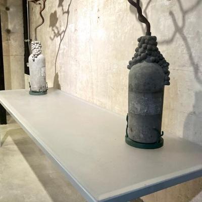 Chrome and Acrylic tables designed by Pat Lenz