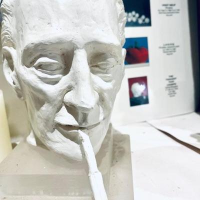 Fiberglass sculpture of French painter Henri-Robert-Marcel Duchamp by Pat Lenz