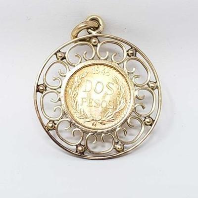 #525 â€¢ 14k Gold Pendant With .900 Gold Coin, 3.9g
