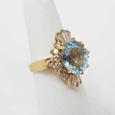 #537 â€¢ 14k Gold Ring With Diamonds, 7g

