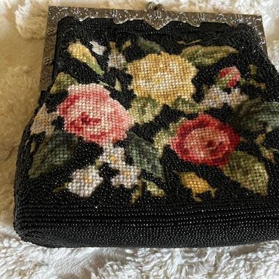 Needlepoint & beaded purse