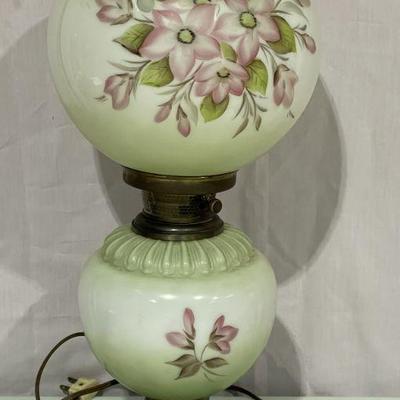 hand painted hurricane gone with the wind lamp.