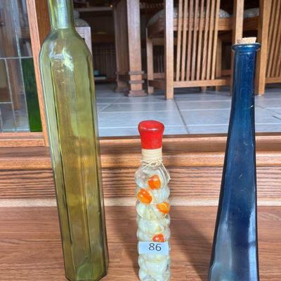 86:Lot of 3 Decorative Bottles
