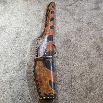 Heavy Duty Hard Tooled Leather Rifle Case Made in Mexico
