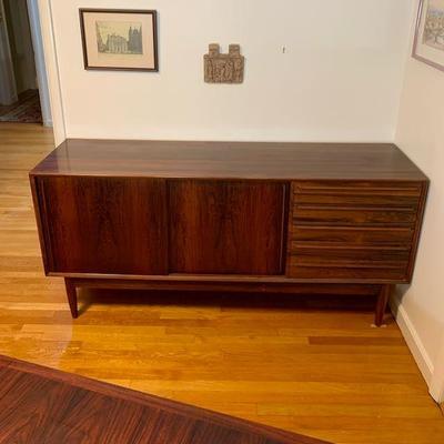 Vintage Danish MCM Rosewood credenza by H.P. Hansen