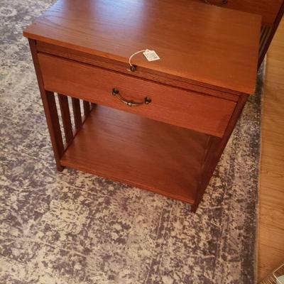 pair wooden nightstands