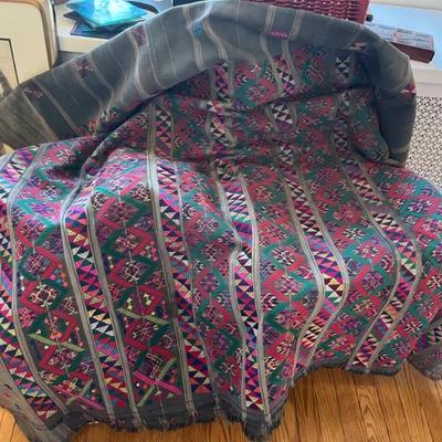 a beautiful hand woven and embroidered cotton textile from Bhutan