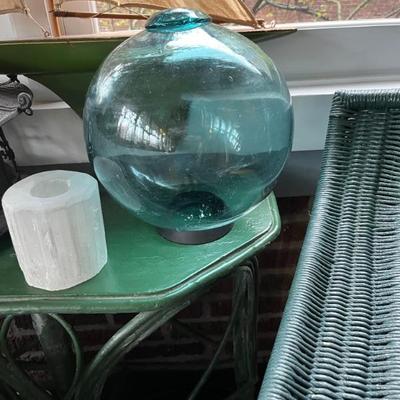 antique Japanese glass fishing net floats, very cool