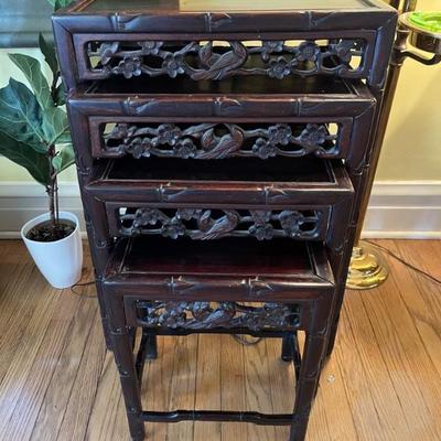 a charming set of 4 Chinese nesting tables