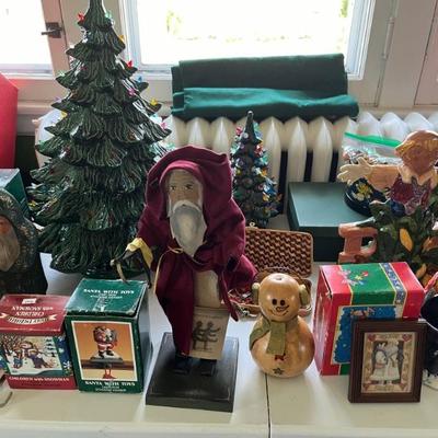 Lots of vintage Christmas, ornaments, Santas, Schaller figures and more