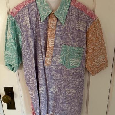 Lots of vintage Hawaiian shirtsâ€”mens size L and childrenâ€™s too