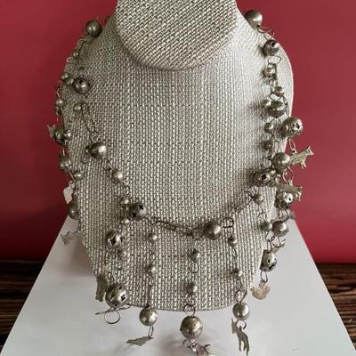 Fun and cute silver necklace with animal charms 