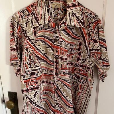 Lots of vintage Hawaiian shirtsâ€”mens size L and childrenâ€™s too