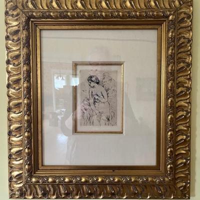 "Baigneuse Debout a mi-jambes" by Pierre August Renoir, c 1910, etching, 6 5/8" x 4 7/16" image size, as published by...