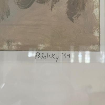 An abstract nude by Dina Podolsky, original painting, signed and dated â€™99