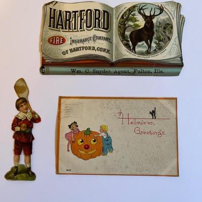 Antique and vintage Halloween postcards, decorations other paper ephemera, Beistle, Dennison and more