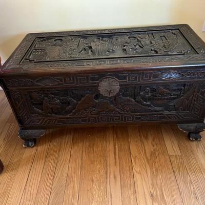 vintage Chinese carved chest