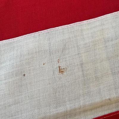 Large 45 star American flag, 8â€™ x 12â€™, all sewn including sewn stars, linen, some small holes, dates 1896-1908