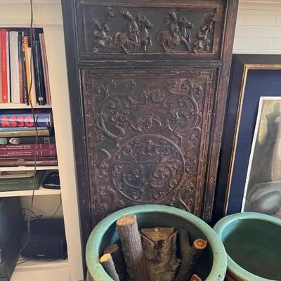 A pair of 19th century Chinese carved door panels from the Anhui region
