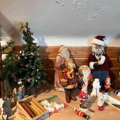 Lots of vintage Christmas, ornaments, Santas, Schaller figures and more