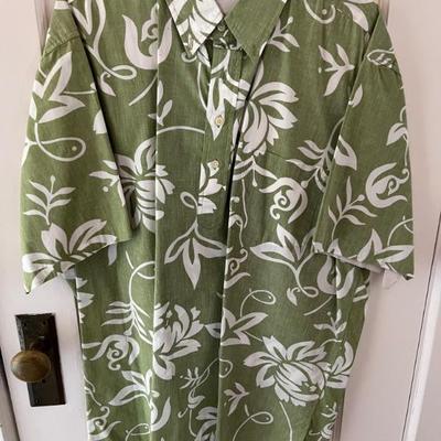 Lots of vintage Hawaiian shirtsâ€”mens size L and childrenâ€™s too