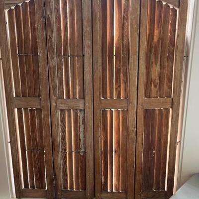 Mid 19th century, vertical slat shutters, rescued from an abandoned farm house in downstate Illinois