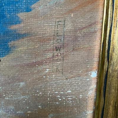 Early 20th C oil painting on canvas of an Indian chief, signed Flower
