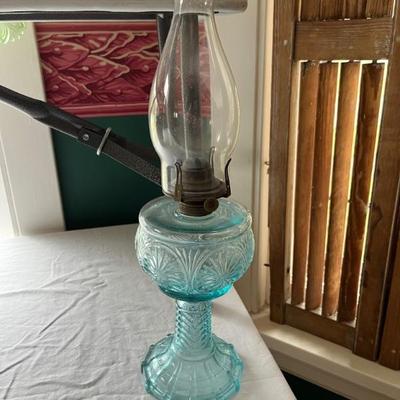 Antique oil lamps, lots of different sizes, from minis to large