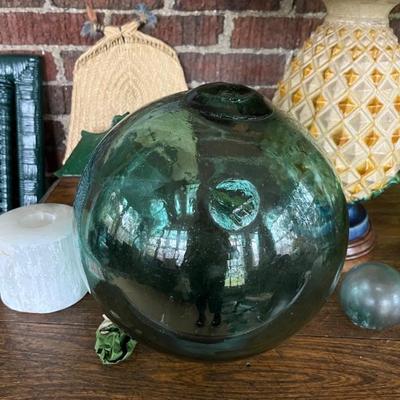 antique Japanese glass fishing net floats, very cool