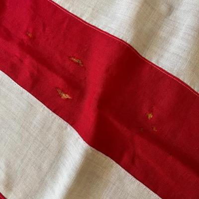 Large 45 star American flag, 8â€™ x 12â€™, all sewn including sewn stars, linen, some small holes, dates 1896-1908