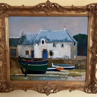Post-Impressionist style seaside scene, signed Joaquin