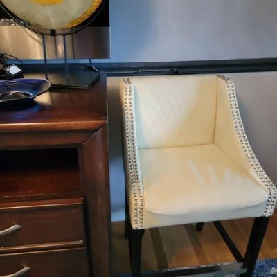 Riveted white bar height stools 65.00