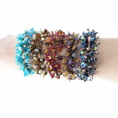 Five Beaded Charm Bracelets with Ball & Socket Clasps