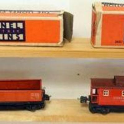 1140	LIONEL O GAUGE 4 TRAIN CARS, #3659, #2657, #2812, #3811
