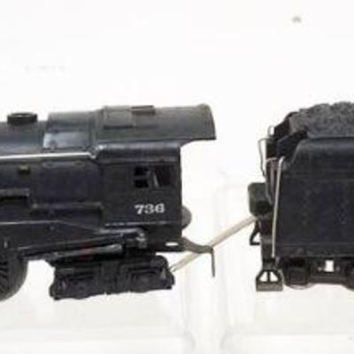 1114	LIONEL TRAIN O GAUGE #6736 LOCOMOTIVE WITH #2226 TENDER
