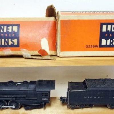 1145	LIONEL O GAUGE TRAIN #226E LOCOMOTIVE WITH #2226W TENDER
