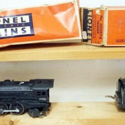 1143	LIONEL O GAUGE TRAIN #225E LOCOMOTIVE WITH #2225TX TENDER
