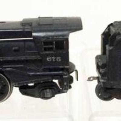 1119	LIONEL TRAIN O GAUGE #675 LOCOMOTIVE WITH #2466X TENDER
