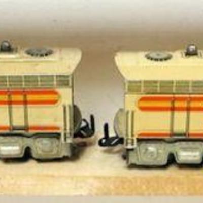 1173	UNIQUE ART TIN LITH O GAUGE TRAIN *ROCK ISLAND* ENGINE AND CAR
