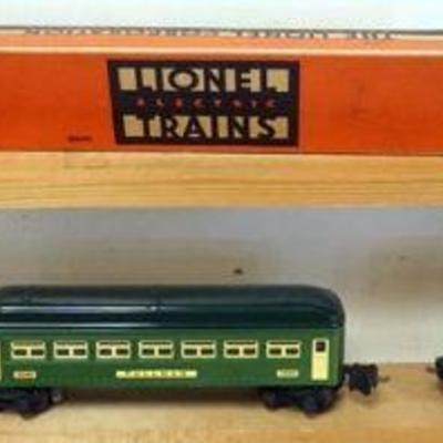 1141	LIONEL O GAUGE  3 TRAIN CARS, #2641 OBSERVATION, #2812, #3811
