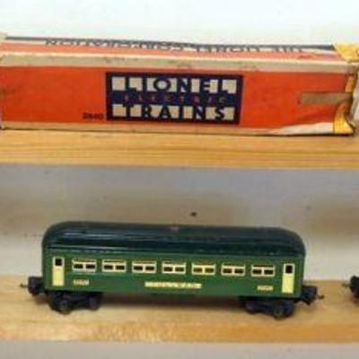 1137	LIONEL O GAUGE 3 TRAIN CARS, #2640 PULLMAN, #2641 OBSERVATION
