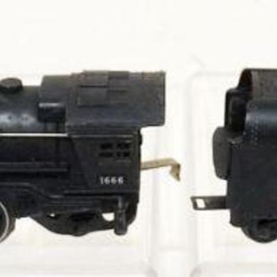 1124	LIONEL TRAIN O GAUGE #1666 LOCOMOTIVE WITH #2046W TENDER
