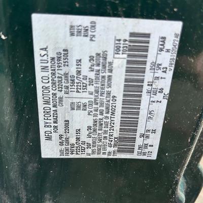 2000 Mazda B Series pikup / Vin 4F4YR12V2YTM02109