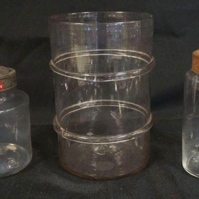 1181	ANTIQUE BLOWN GLASS JARS, LARGEST APPROXIMATELY 8 IN H

