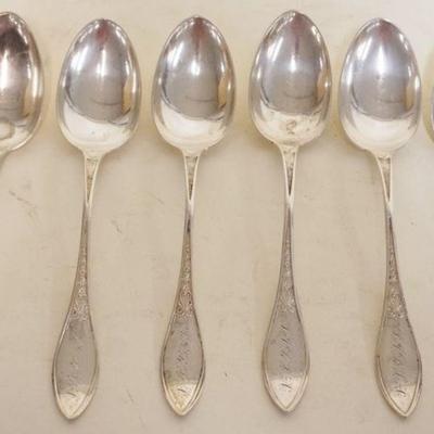 1210	6 STERLING SILVER SPOONS, WOOD & HUGHS, 6.3 TOZ
