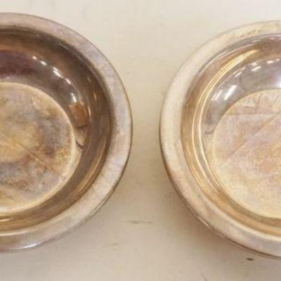 1215	2 STERLING SILVER ROUND DISHES WITH HANDLES, 4.4 TOZ

