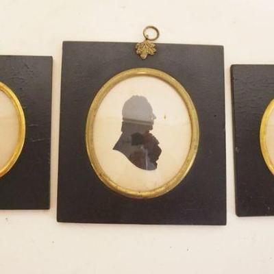 1169	3 FRAMED MINIATURE SLIHOUETTES, LARGEST APPROXIMATELY 6 IN X 6 1/4 IN
