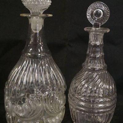1175	2 ANTIQUE BLOWN GLASS DECANTERS
