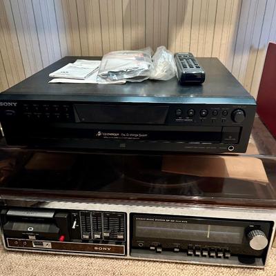 Sony 5-disc CD changer & Sony music system HP-319 audio cassette 
