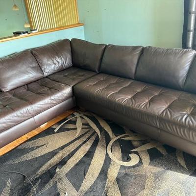 Leather sectional sofa